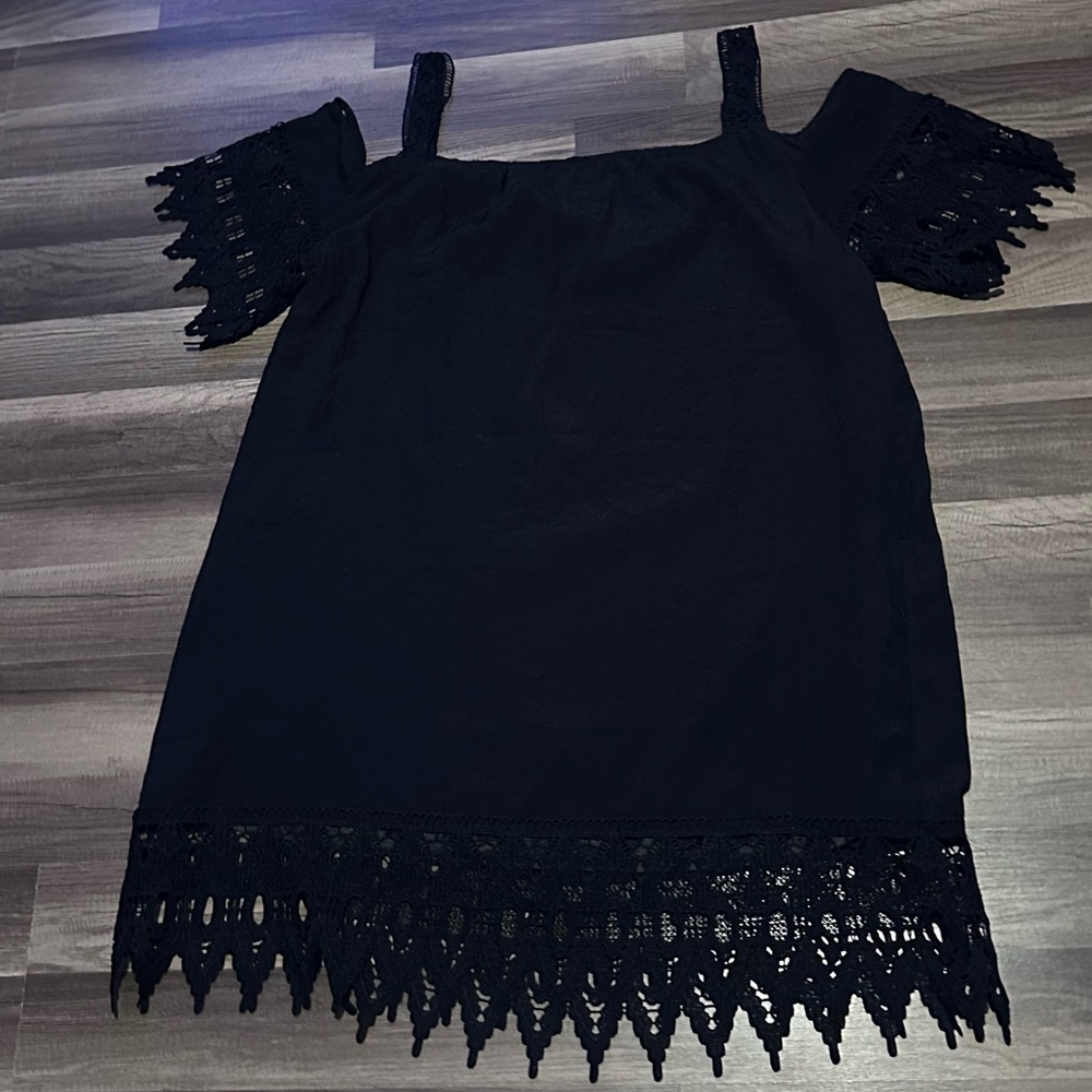 Love Black Lace Trim Dress